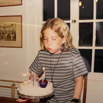 Miranda Maday celebrating her birthday as a kid.